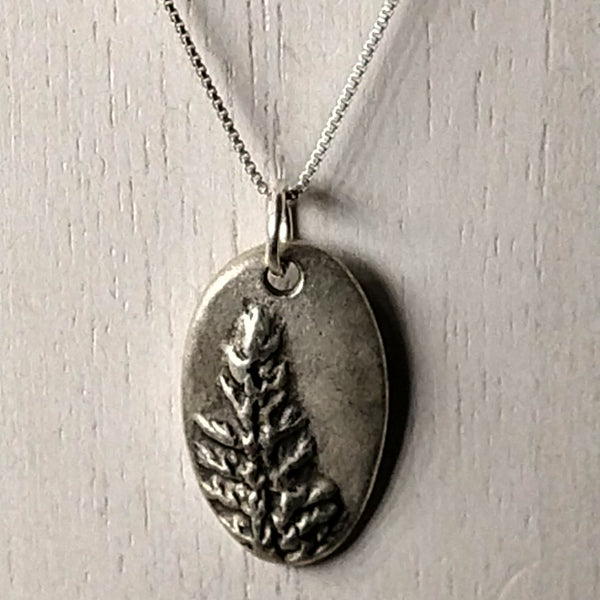Sterling Silver Pine Pendant Necklace